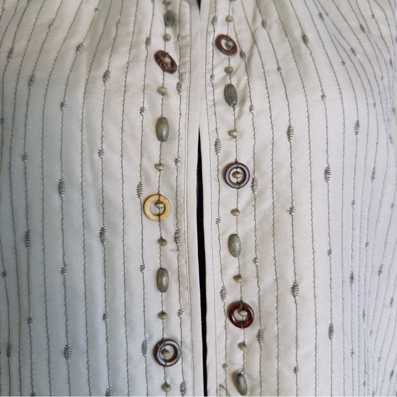 Alfred Dunner Long Sleeve Quilted Open Front Jacket Women Brown Beige Tan Sz 14 - Picture 3 of 6